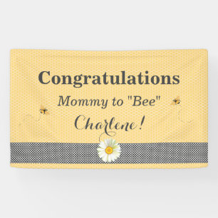Bee Theme Honeycomb Gold & Gray Polka Dot Banner