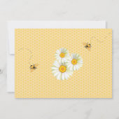 Bee Theme Honeycomb Gold & Gray Polka Dot Invitation (Back)