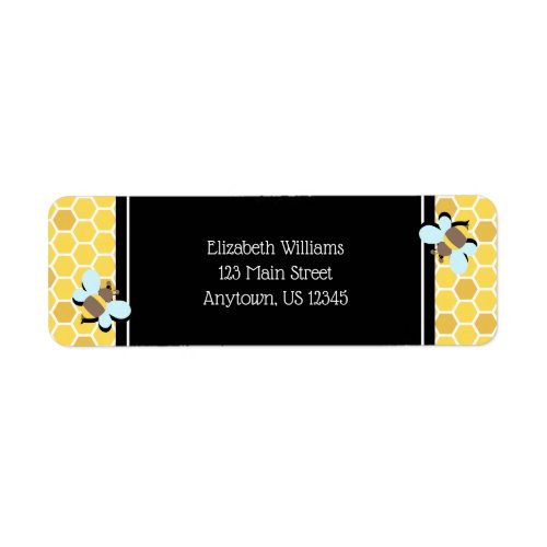 Bee Theme Honeycomb Return Address Label