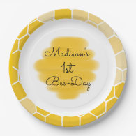 Bee Themed 1st Birthday Party Plates | Bee Day