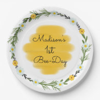 Bee Themed 1st Birthday Party Plates | Bee Day