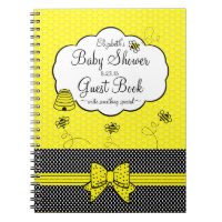 Bee Themed Baby Shower Guest Book- Notebook