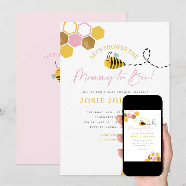 Bee Themed Baby Shower Invitation | Zazzle