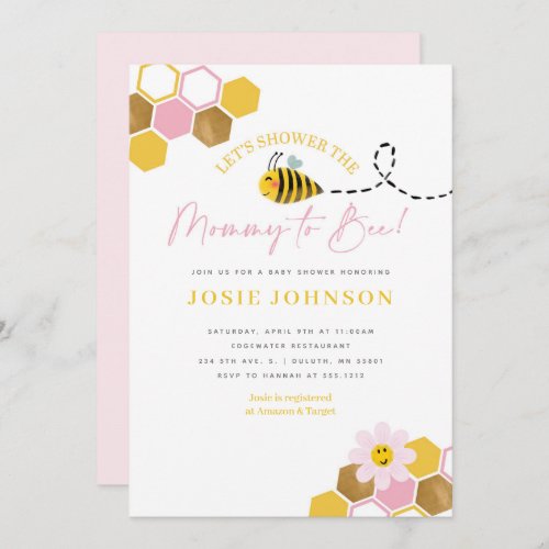 Bee Themed Baby Shower Invitation