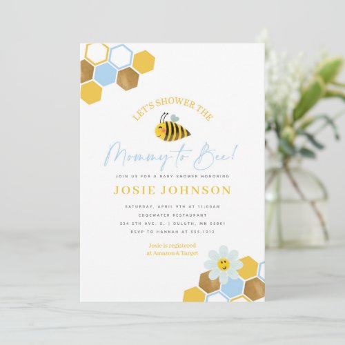 Bee Themed Baby Shower Invitation