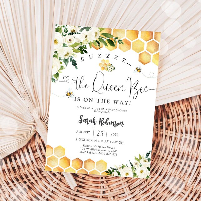 Bee Themed Baby Shower Invitation (Creator Uploaded)