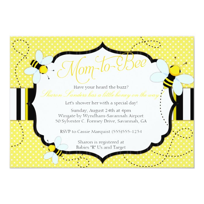 BEE THEMED - Baby Shower Invitation - Mom to 