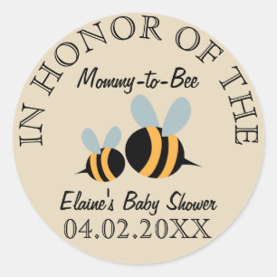 Bee Themed Baby Shower Stickers - Mommy-to-Bee