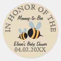 Bee Themed Baby Shower Stickers - Mommy-to-Bee