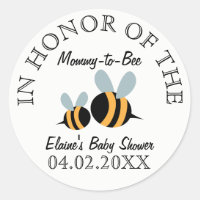 Bee Themed Baby Shower Stickers - Mommy-to-Bee