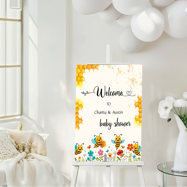 Bee Themed baby shower welcome Foam Board (Creator Uploaded)