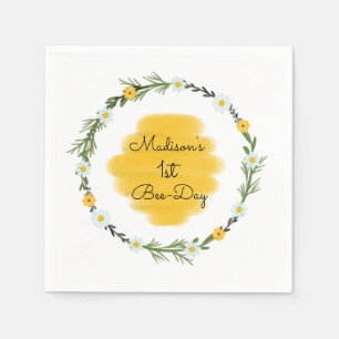 Bee Themed Birthday Party Napkins Bee-Day