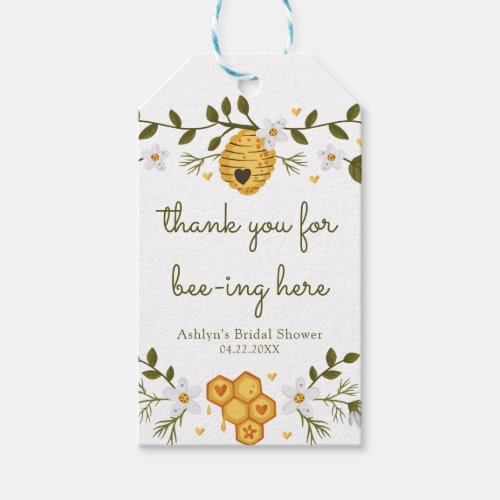 Bee Themed Bridal Shower Gift Tag