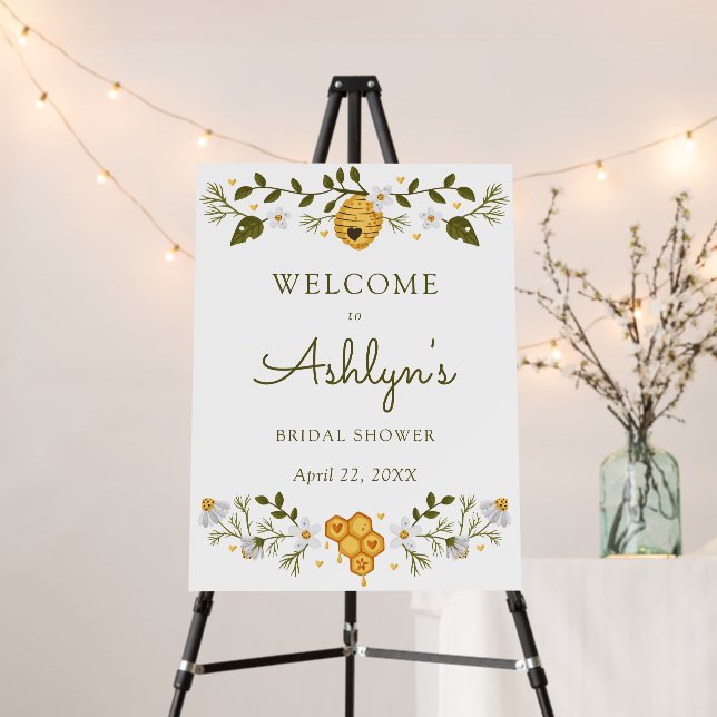 Bee Themed Bridal Shower Welcome Sign (In Situ (Stand))