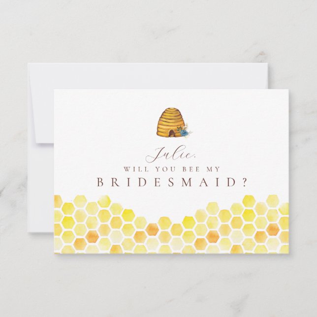 Bee Themed Bridesmaid Card (Front)