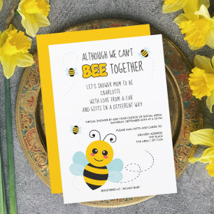 Bee Themed Cant Be Together Baby Shower by Mail Invitation