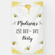 Bee Themed First Bee-Day Birthday Banner