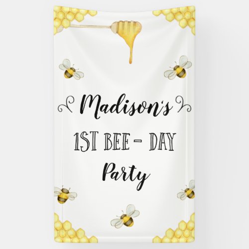 Bee Themed First Bee_Day Birthday Banner