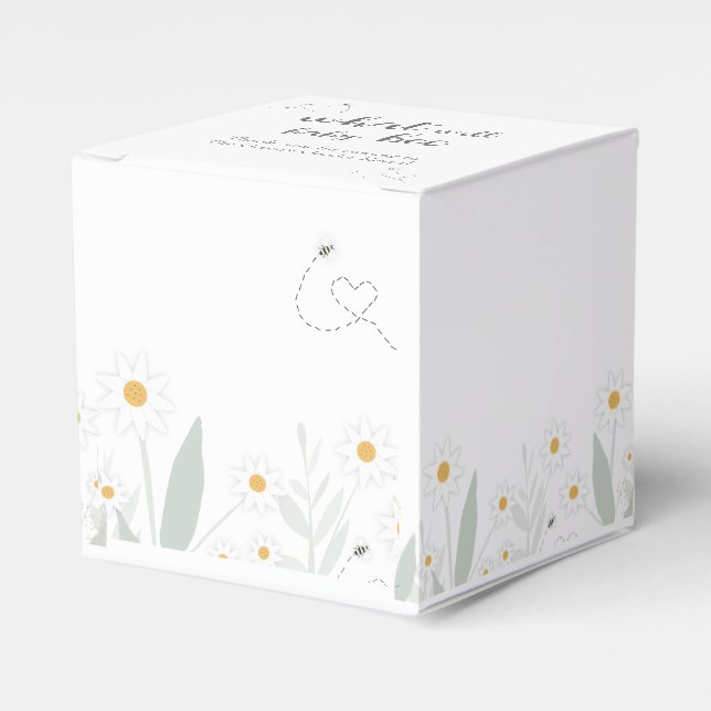 Bee Themed Gender Reveal Favor Boxes (Front Side)