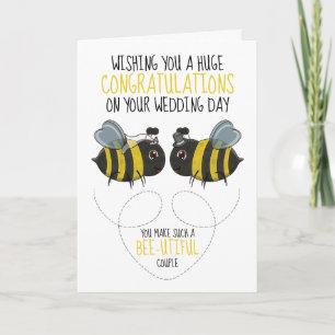 Bee Themed Wedding Congratulations Card