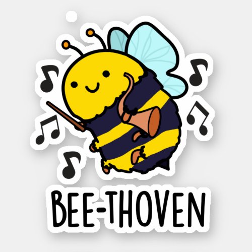 Bee_thoven Funny Music Bee Pun  Sticker