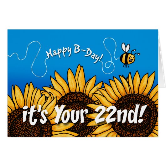 bee trail sunflower - 22 years old cards (Front Horizontal)