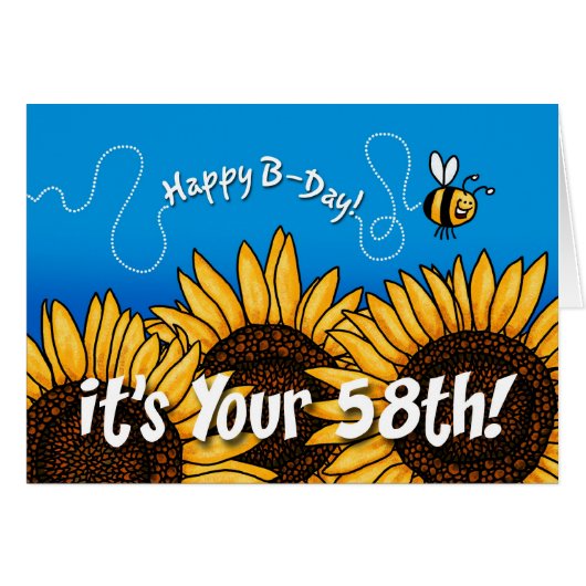 bee trail sunflower - 58 years old cards (Front Horizontal)
