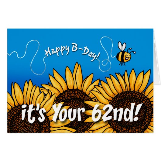 bee trail sunflower - 62 years old cards (Front Horizontal)