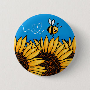 bee trail sunflower button