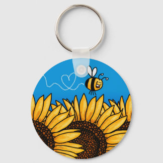 bee trail sunflower keychain