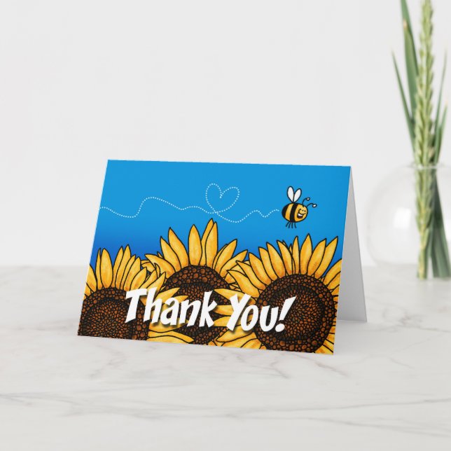 bee trail sunflower - thank you (Front)