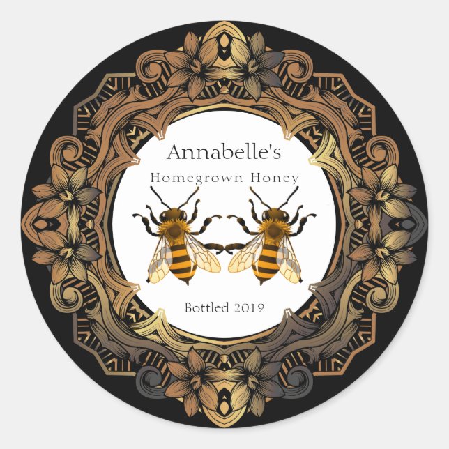 Bee Twins Rococo Honey Label (Front)