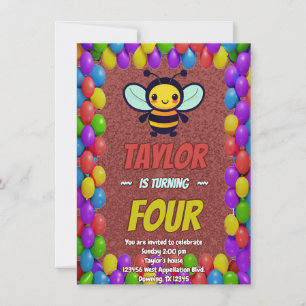 Bee Unique Personalized Birthday Invite Kids