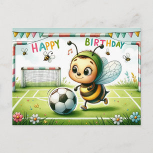 Bee-utiful Birthday Soccer Card - Cute