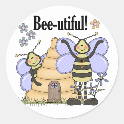 Bee_utiful Bumblebees Classic Round Sticker