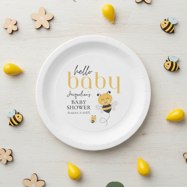 Bee-utiful Celebrations: Hello Baby Bee Shower Paper Plates (Bee-utiful Celebrations: Hello Baby Bee Shower Paper Plates)