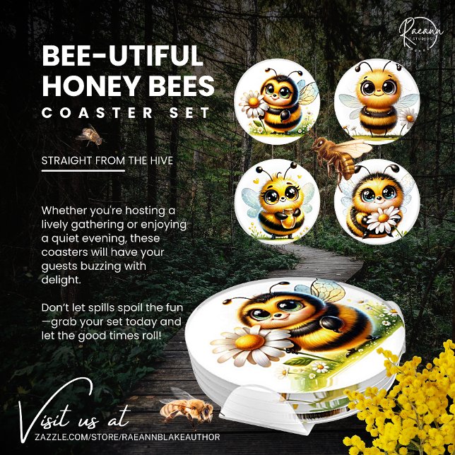 Bee-utiful Honeybee Coaster Set (Creator Uploaded)