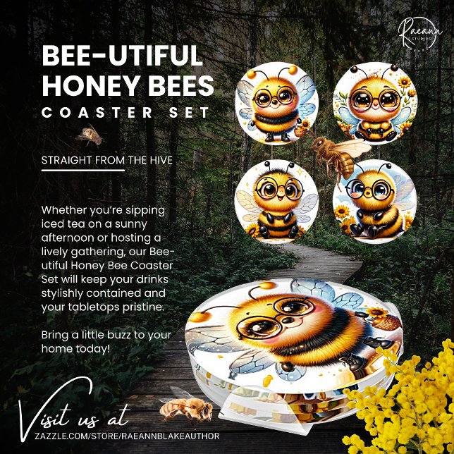 Bee-utiful Honeybee Coaster Set (Creator Uploaded)