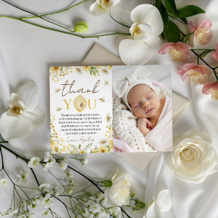 Bee-utiful Milestone Photo Thank You Note Invitation