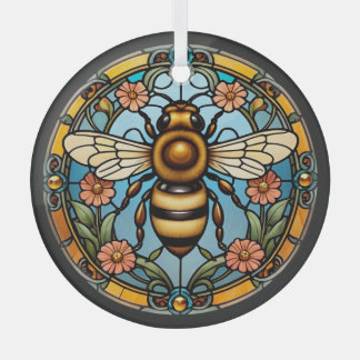 Bee-utiful Stained Glass Honeybee  Ornament