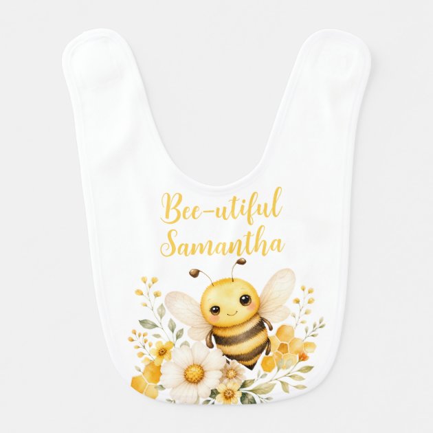 Bee-utiful Sunflower Baby Birthday Bib