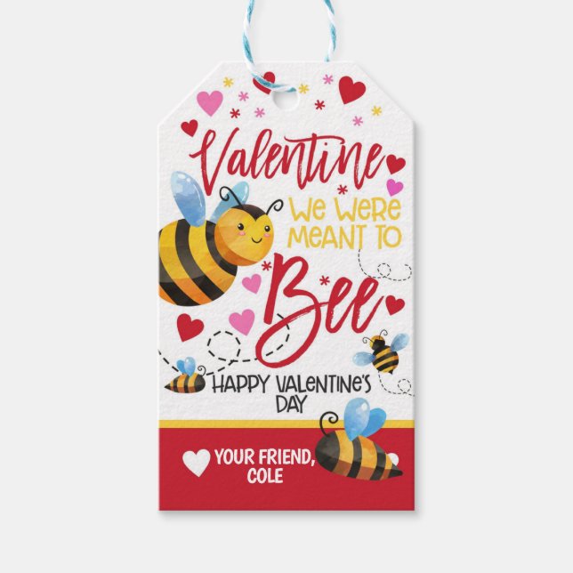 Bee Valentine Favor Tag (Front)