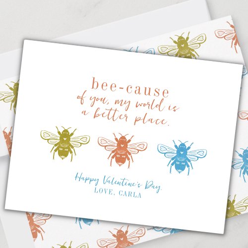 Bee Valentines Day Holiday Card