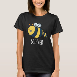 Bee-ver Funny Animal Beaver Bee Pun Dark BG T-Shirt