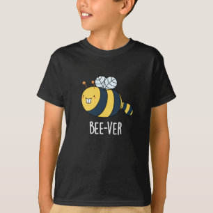 Bee-ver Funny Animal Beaver Bee Pun Dark BG T-Shirt