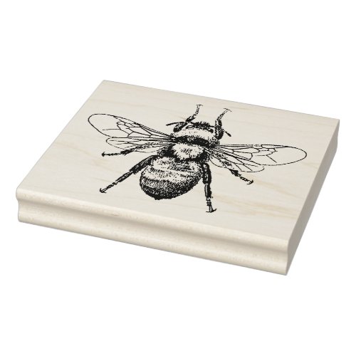 Bee Vintage Illustration Rubber Stamp