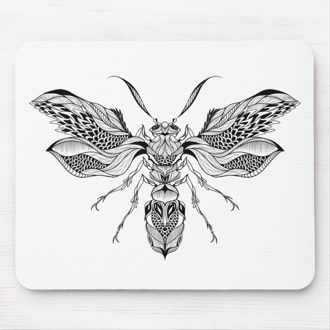 Bee-Wasp Tattoo Mouse Pad (Front)