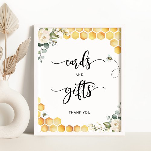 Bee watercolor cards and gifts sign
