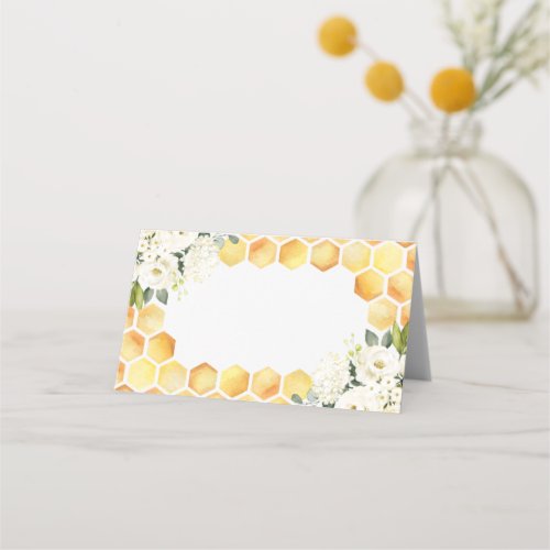 Bee Watercolor Floral Food Labels or Place Card