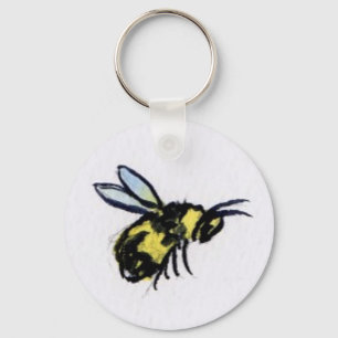 Bee Watercolor Keychain